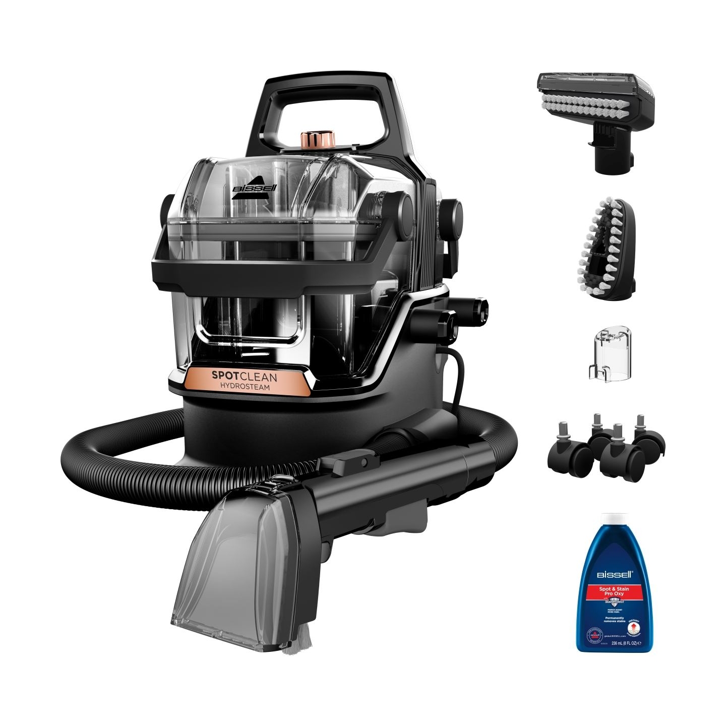 Bissell | Portable Carpet and Upholstery Cleaner | SpotClean HydroSteam Pro | Corded operating | Washing function | 1000 W | Bla