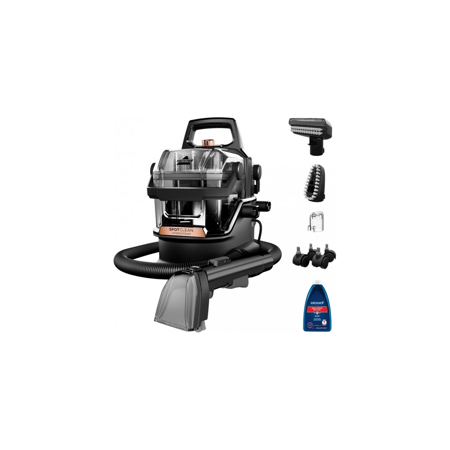 Bissell | Portable Carpet and Upholstery Cleaner | SpotClean HydroSteam Pro | Corded operating | Washing function | 1000 W | Bla
