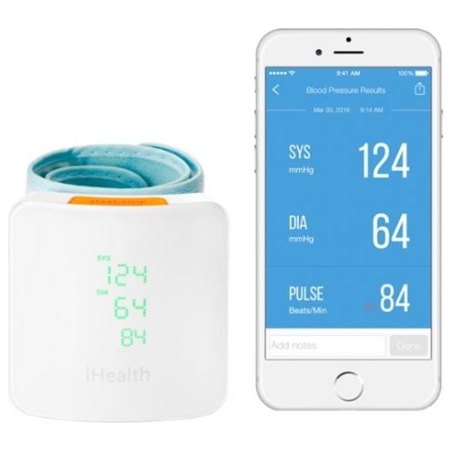 Ihealth | Wrist Blood Pressure Monitor | BP7S | White | Blood pressure readings are stored on the secure, free, HIPAA compliant 
