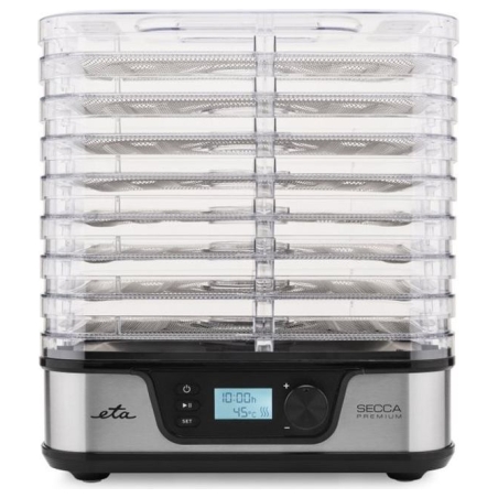 ETA Food dryer | ETA930190000 Secca Premium | Power 380 W | Number of trays 8 | Temperature control | Integrated timer | Silver