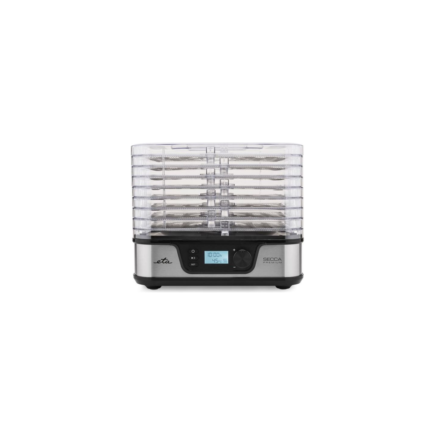 ETA Food dryer | ETA930190000 Secca Premium | Power 380 W | Number of trays 8 | Temperature control | Integrated timer | Silver