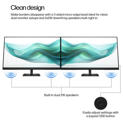 HP 327ph Series 3 Pro FHD Monitor - 27" 1920x1080 FHD 250-nit 100Hz AG, IPS, HDMI/VGA/DisplayPort, speakers, height adjustable/t