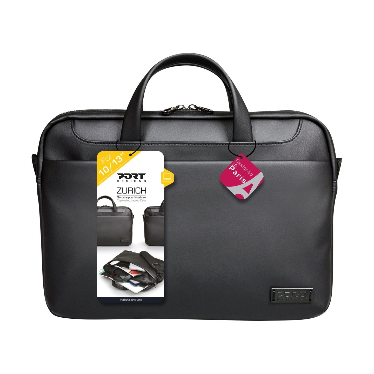 Port Designs | Zurich | Fits up to size 15.6 " | Messenger - Briefcase | Black | Shoulder strap