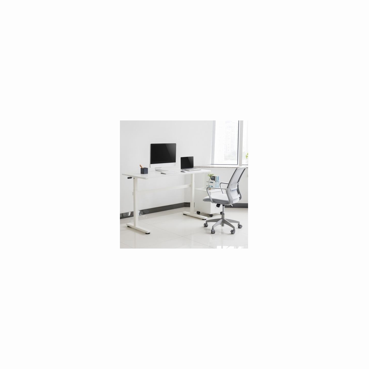 Maclean Sit stand manual desk Ergo-Office ER0401W
