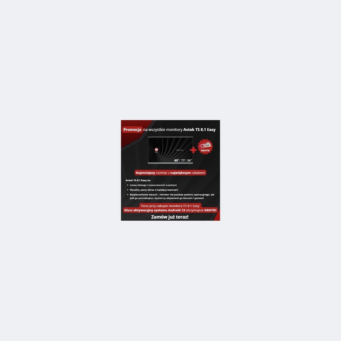 Avtek Monitor TS 8.1 EASY 86 with Android