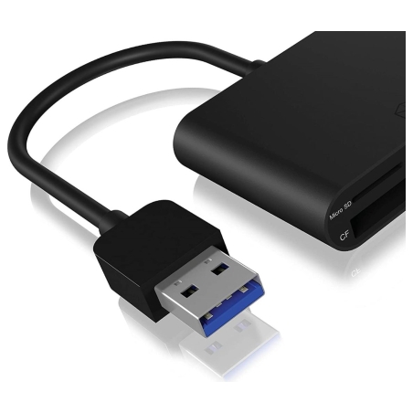 Raidsonic | ICY BOX | IB-CR301-U3 USB 3.0 External card reader | USB 3.0 Type-A | 3 x card reader slot: CF, SD, microSD
