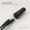Fixed Dual USB-C Car Charger, 65W, PD 3.0