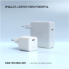 Fixed Mini GaN power adapter with USB-C output and PD support, 65W