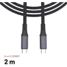 Fixed Braided Cable USB-C/USB-C, 2m, USB4 gen2 20Gbps, 4K 60Hz, 240W | FIXDBP-CC2-GR