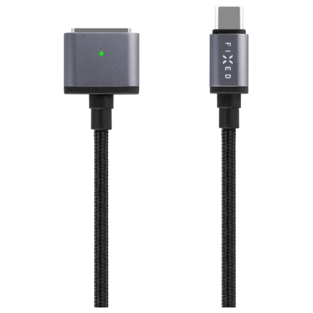 Fixed | Braided charging cable with USB-C/MagSafe 3 connectors, 2 m, 140 W, Gray