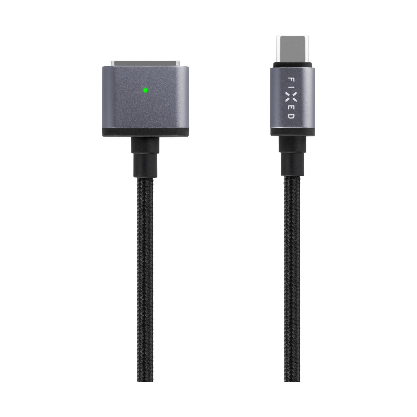 Fixed | Braided charging cable with USB-C/MagSafe 3 connectors, 2 m, 140 W, Gray