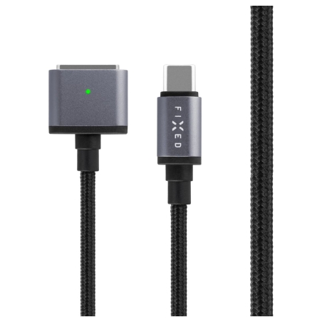 Fixed | Braided charging cable with USB-C/MagSafe 3 connectors, 2 m, 140 W, Gray