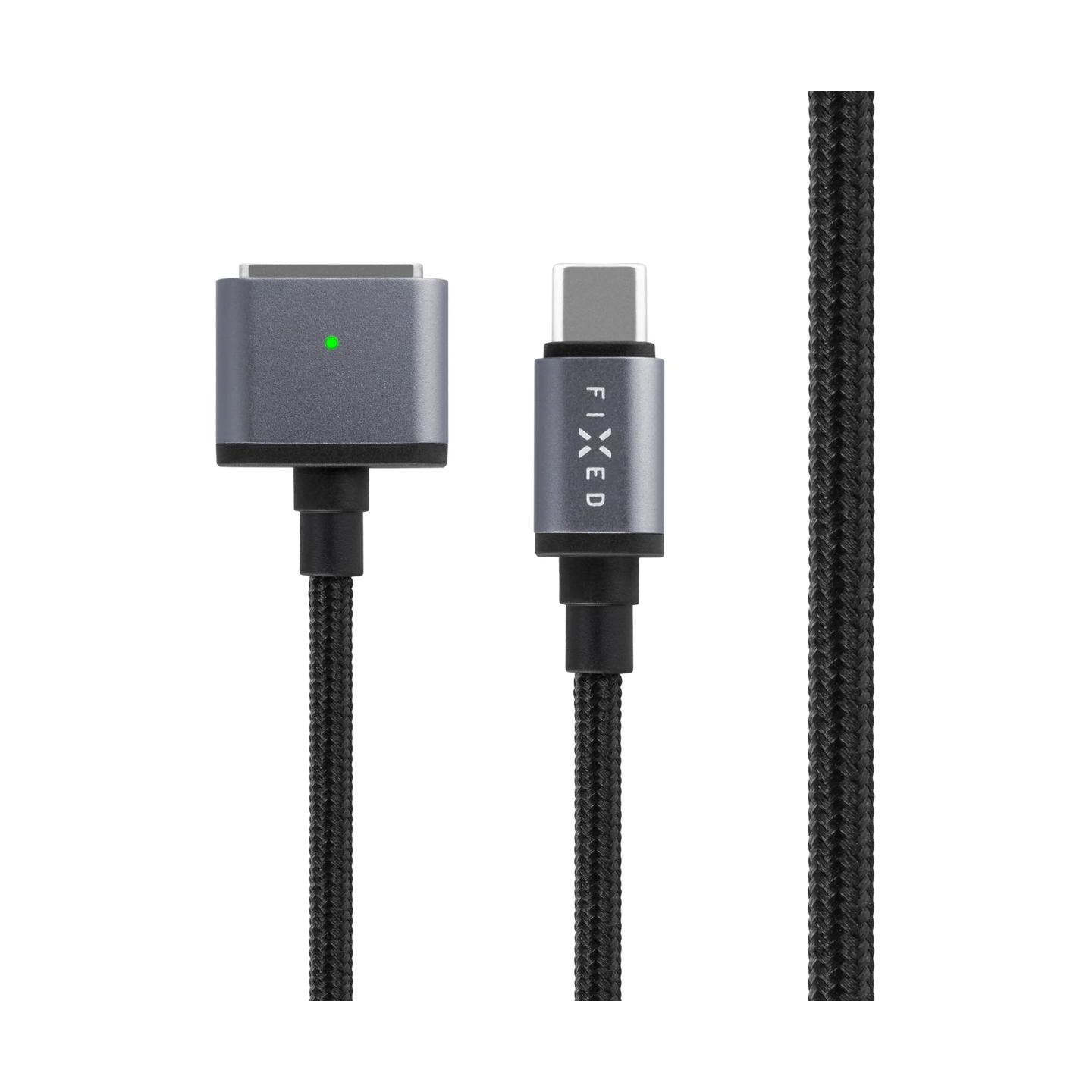 Fixed | Braided charging cable with USB-C/MagSafe 3 connectors, 2 m, 140 W, Gray