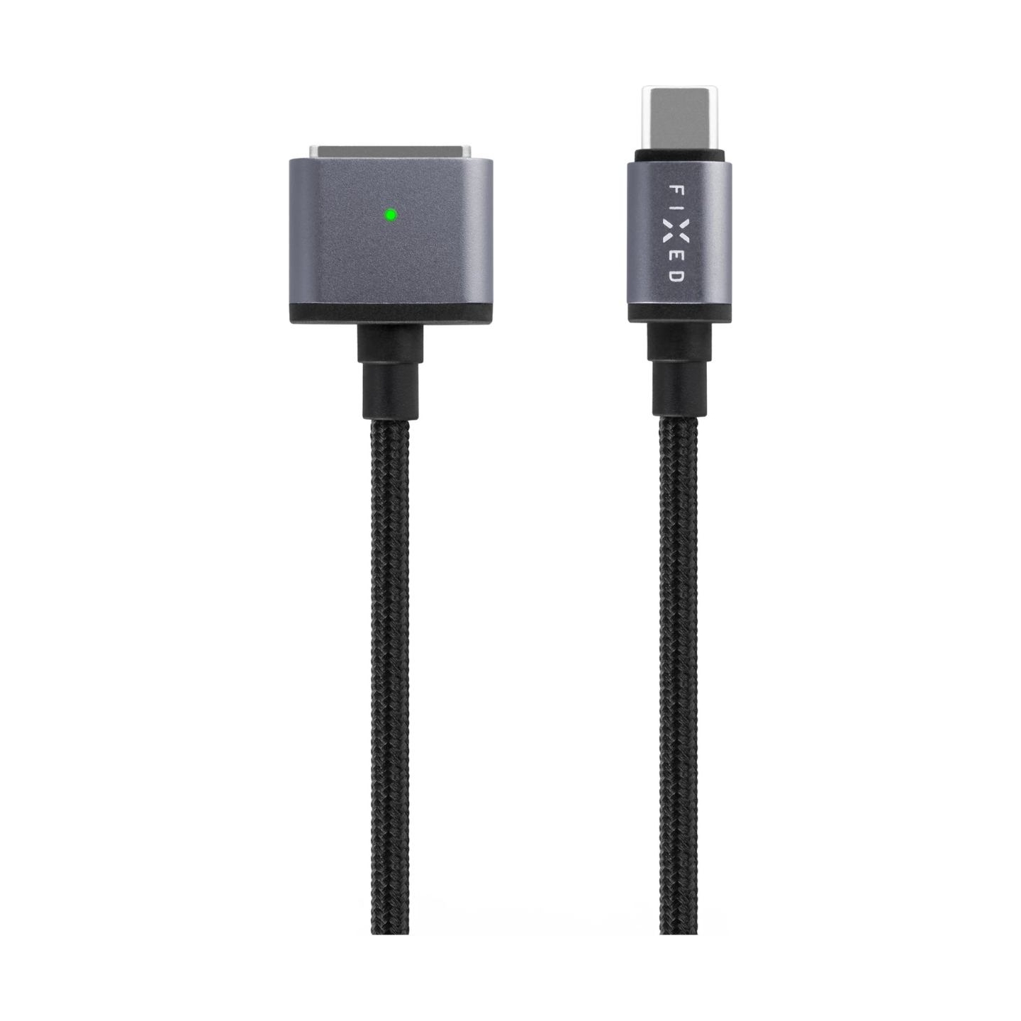 Fixed | Braided charging cable with USB-C/MagSafe 3 connectors, 2 m, 140 W, Gray