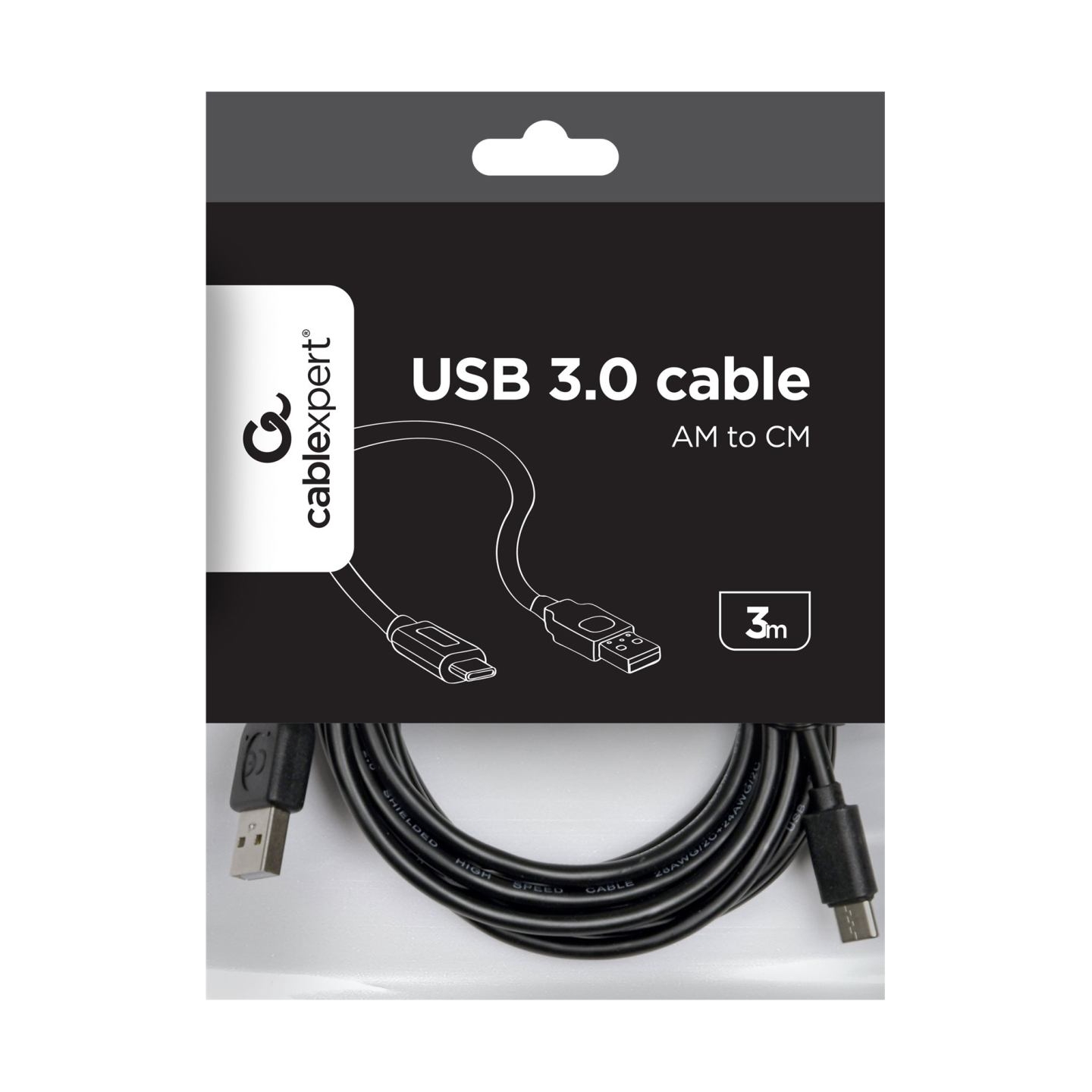 Cablexpert | USB 2.0 AM to Type-C cable (AM/CM), 3 m | USB-C to USB-A USB Type-C (male) | USB 2 AM (male)