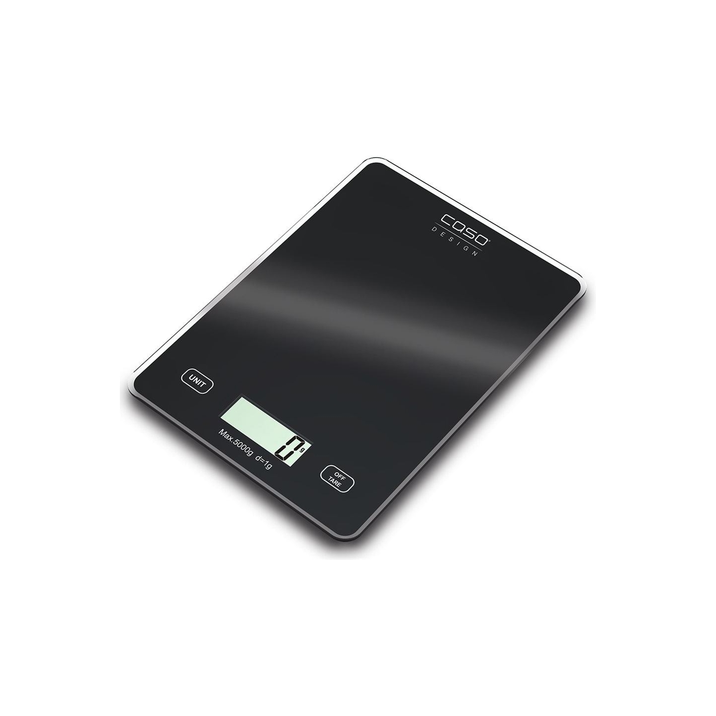 Caso | Kitchen scale | Slim | Maximum weight (capacity) 5 kg | Graduation 1 g | Black