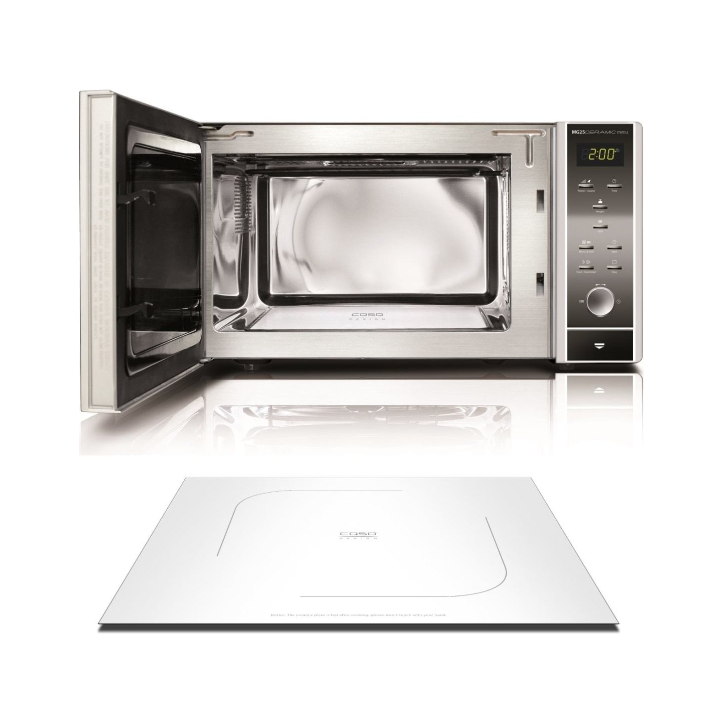 Caso | Microwave oven with Grill | MG 25 | Free standing | 900 W | Grill | Silver/Black