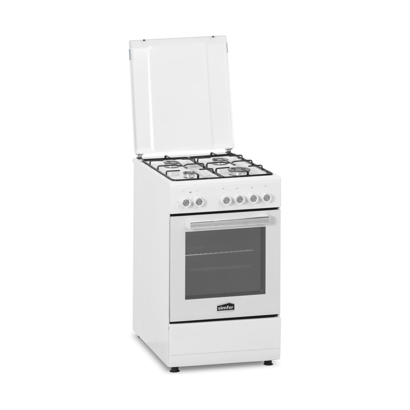 Simfer | Cooker | 5405SERBB | Hob type Gas | Oven type Electric | White | Width 50 cm | Electronic ignition | Depth 60 cm | 43 L