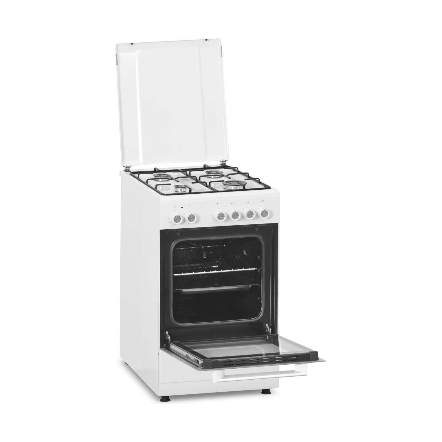 Simfer | Cooker | 5405SERBB | Hob type Gas | Oven type Electric | White | Width 50 cm | Electronic ignition | Depth 60 cm | 43 L