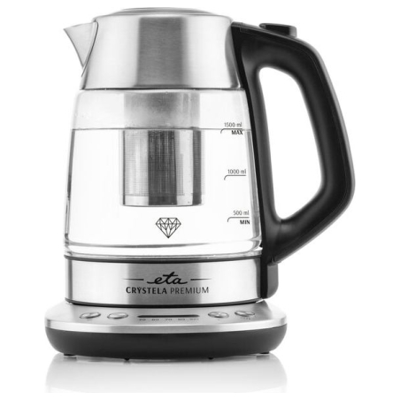 ETA | Kettle | Crystela Premium ETA915390000 | Electric | 2200 W | 1.5 L | Glass | 360° rotational base | Stainless steel/Glass