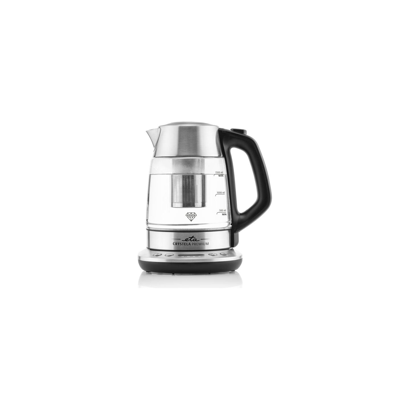 ETA | Kettle | Crystela Premium ETA915390000 | Electric | 2200 W | 1.5 L | Glass | 360° rotational base | Stainless steel/Glass