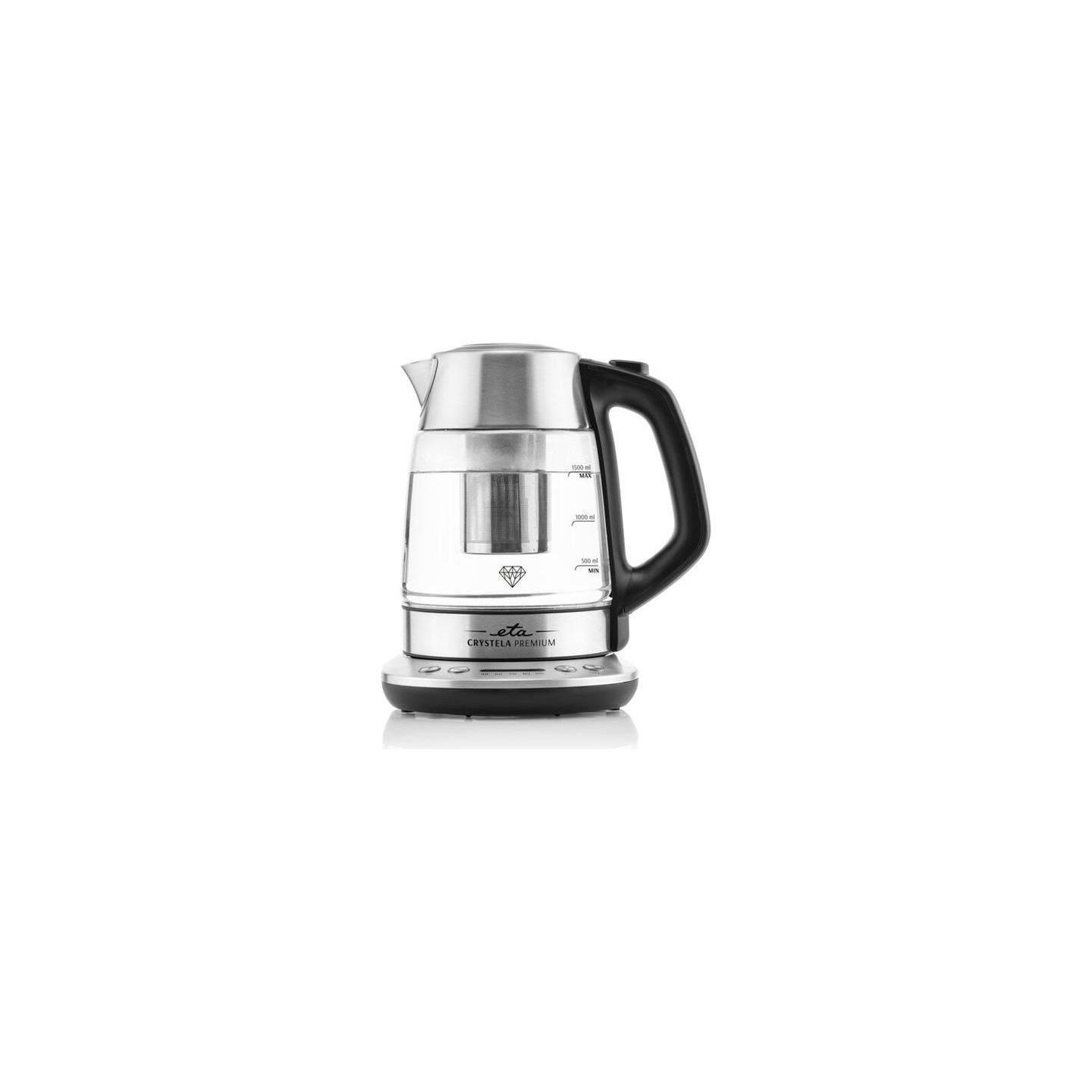 ETA | Kettle | Crystela Premium ETA915390000 | Electric | 2200 W | 1.5 L | Glass | 360° rotational base | Stainless steel/Glass