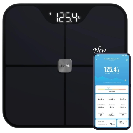Ihealth | Wireless Body Composition Scale | Nexus Pro | Maximum weight (capacity) 181 kg | Body Mass Index (BMI) measuring | Bla