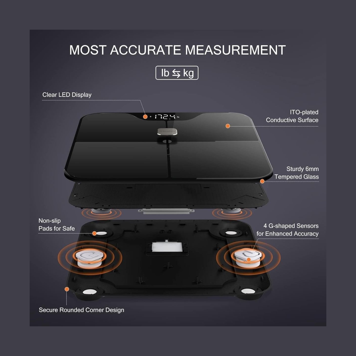 Ihealth | Wireless Body Composition Scale | Nexus Pro | Maximum weight (capacity) 181 kg | Body Mass Index (BMI) measuring | Bla