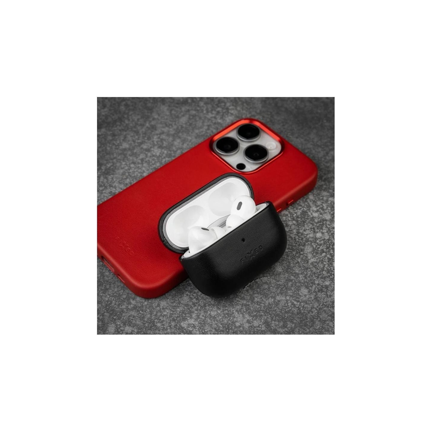 Fixed | Earbuds Case with MagSafe Support | Apple AirPods Pro 2/Pro 2 (USB-C) | Black | Leather