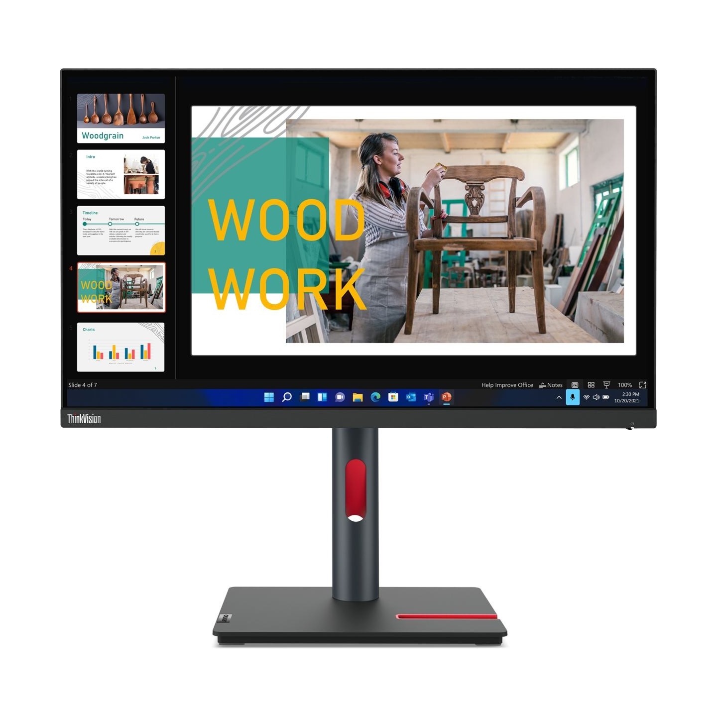 Lenovo 60,5cm/23,8" (2560x1440) Lenovo ThinkVision P24q-30 16:9 QHD IPS 60Hz 4ms HDMI DP USB Vesa Black / 63B4GAT6EU