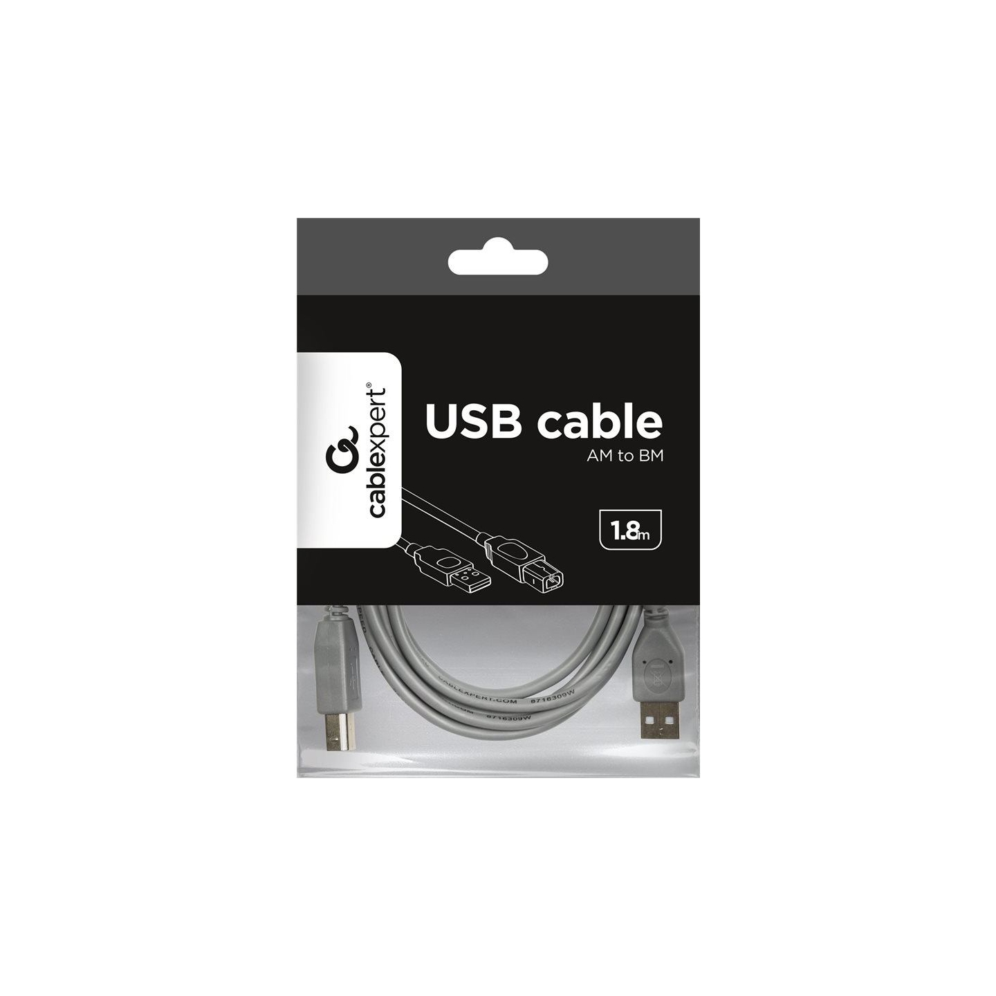 Cablexpert CCP-USB2-AMBM-6G USB 2.0 A-plug B-plug 6ft cable, grey color | Cablexpert | CCP-USB2-AMBM-6G | USB 2.0 A-plug B-plug 