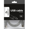 Cablexpert CCP-USB2-AMBM-6G USB 2.0 A-plug B-plug 6ft cable, grey color | Cablexpert | CCP-USB2-AMBM-6G | USB 2.0 A-plug B-plug 