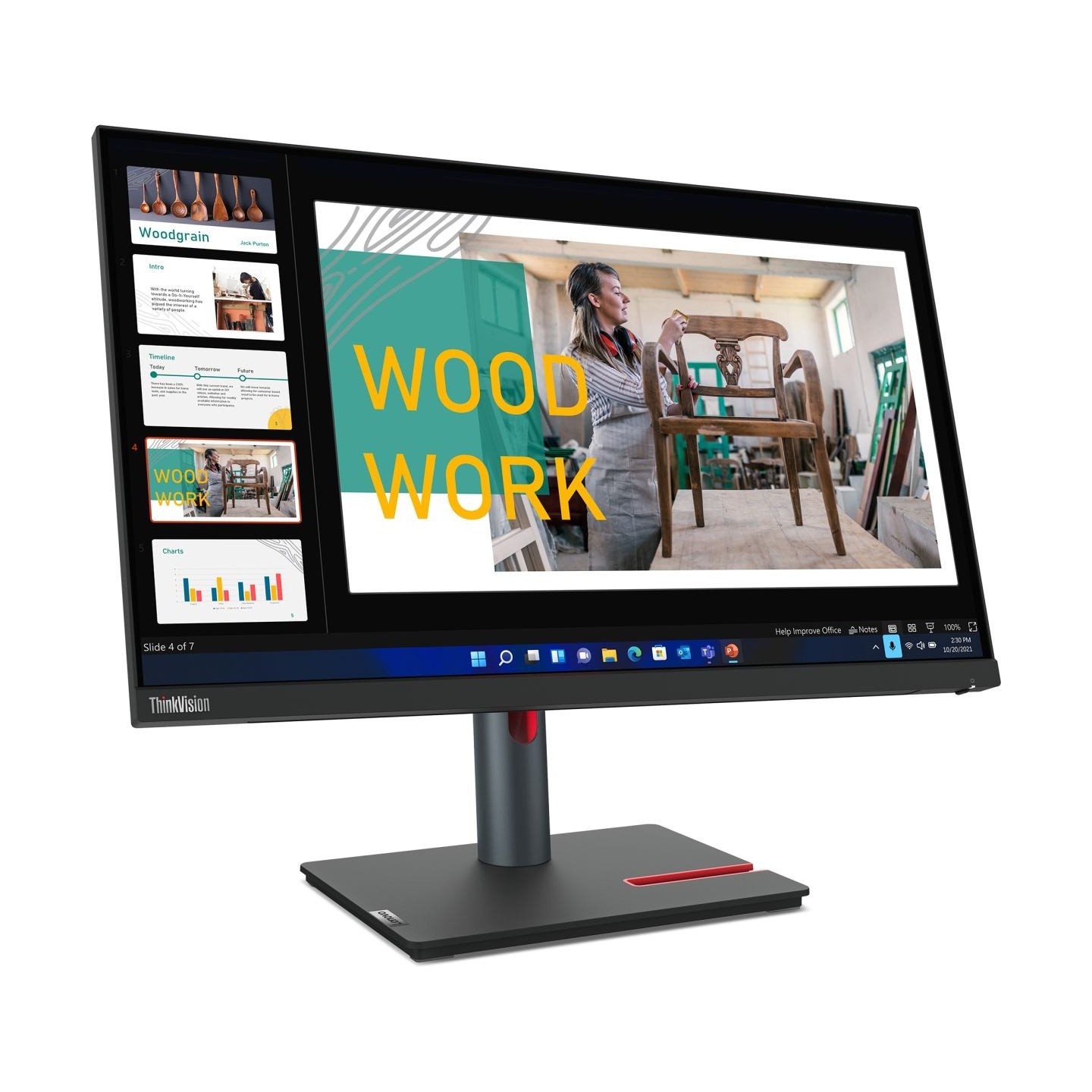 Lenovo 60,5cm/23,8" (2560x1440) Lenovo ThinkVision P24q-30 16:9 QHD IPS 60Hz 4ms HDMI DP USB Vesa Black / 63B4GAT6EU