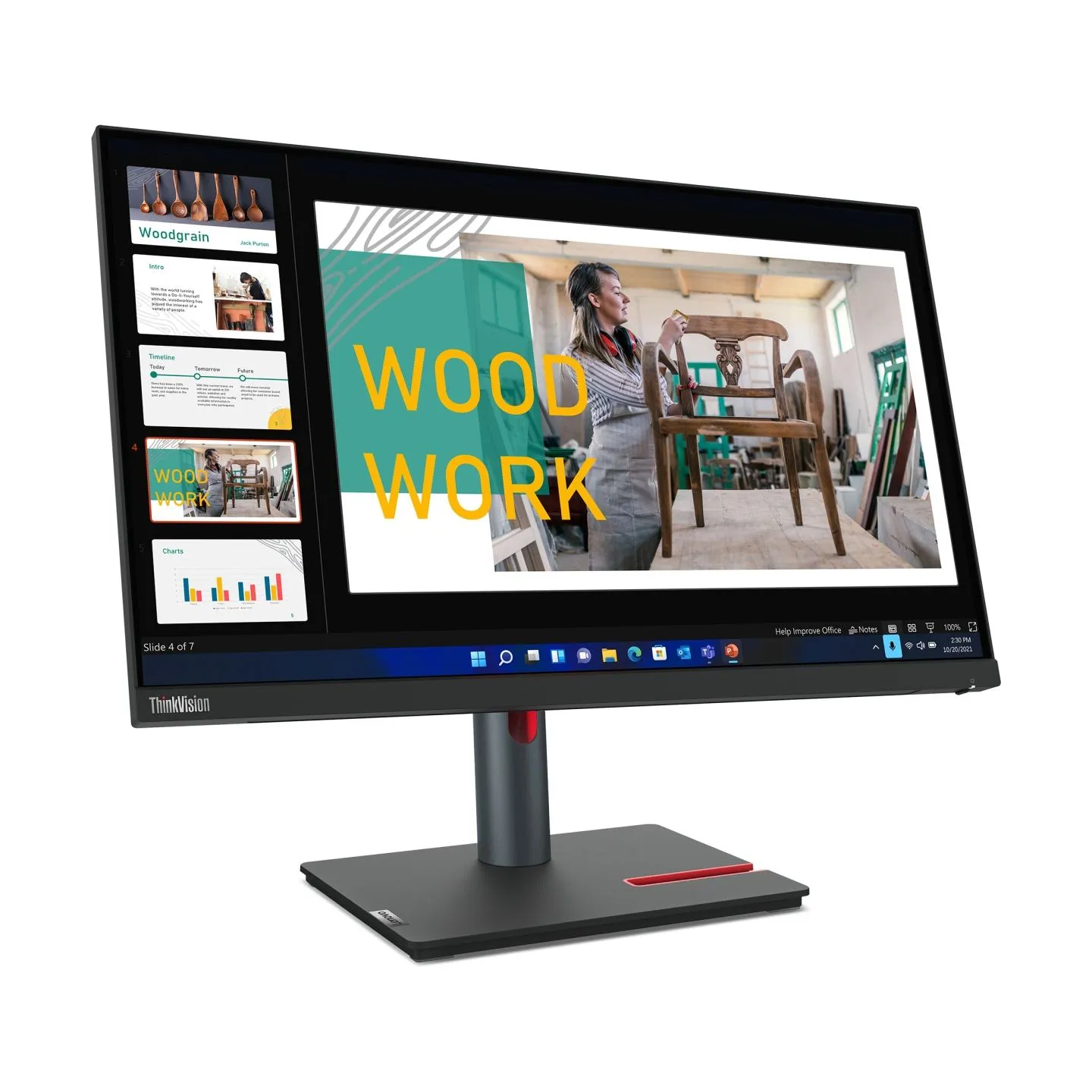 Lenovo 60,5cm/23,8" (2560x1440) Lenovo ThinkVision P24q-30 16:9 QHD IPS 60Hz 4ms HDMI DP USB Vesa Black / 63B4GAT6EU
