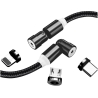 Colorway Cable 3in1 (Lightning+MicroUSB+Type-C) Magnetic Rotation 540° 2.4А, 1m | CW-CBUU037-BK