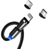 Colorway Cable 3in1 (Lightning+MicroUSB+Type-C) Magnetic Rotation 540° 2.4А, 1m | CW-CBUU037-BK