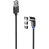 Colorway Cable 3in1 (Lightning+MicroUSB+Type-C) Magnetic Rotation 540° 2.4А, 1m | CW-CBUU037-BK