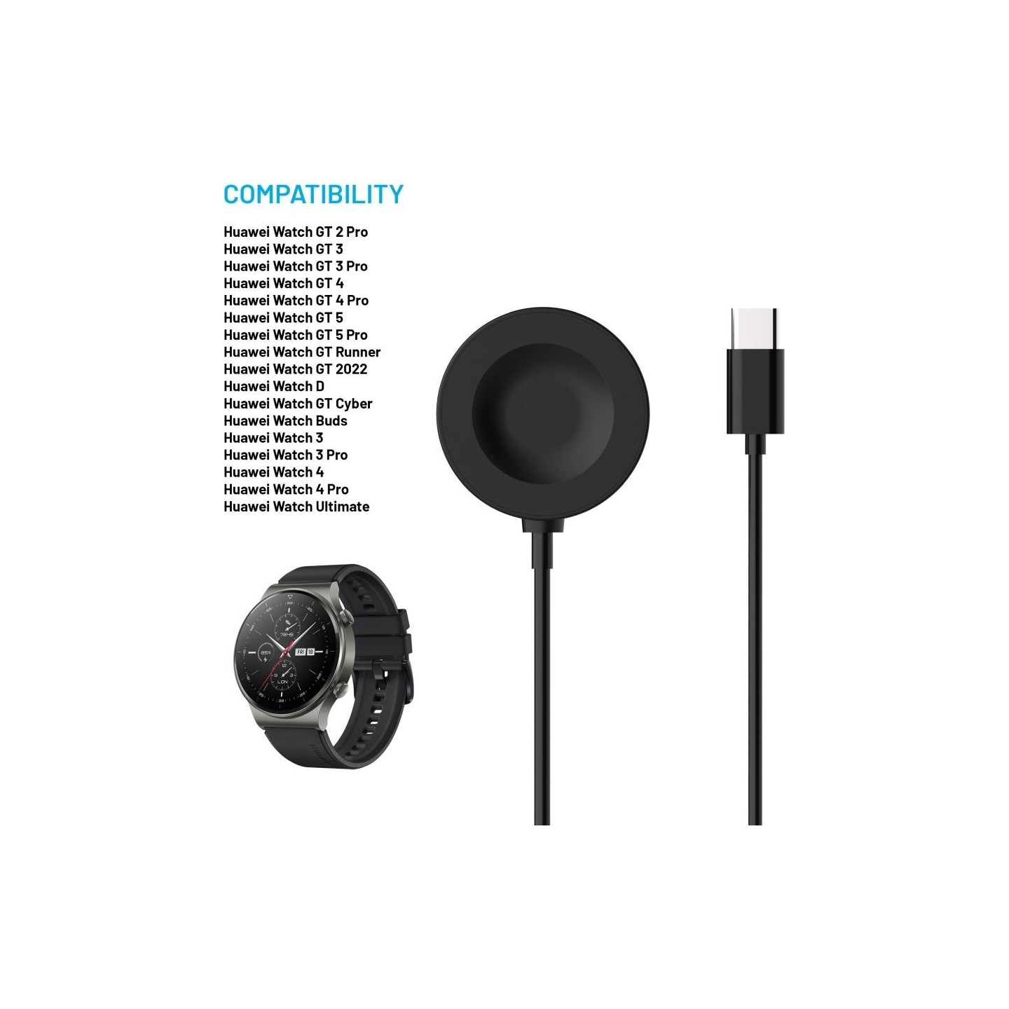 Fixed | USB-C charging cable for Huawei Watch GT 2 Pro/3/3 Pro/4/4 Pro/5/5 Pro