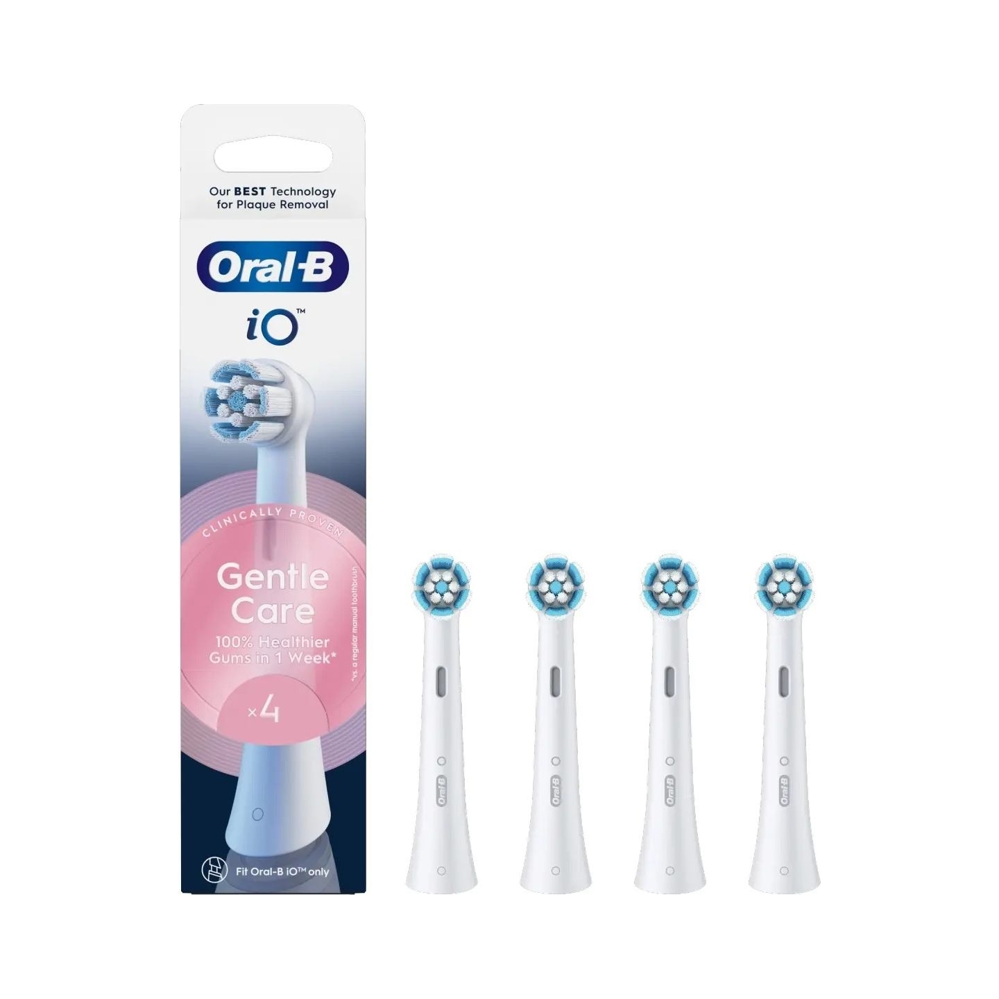 Oral-B | Replaceable toothbrush heads | iO Gentle Care | Heads | For adults | Number of brush heads included 4 | Number of teeth