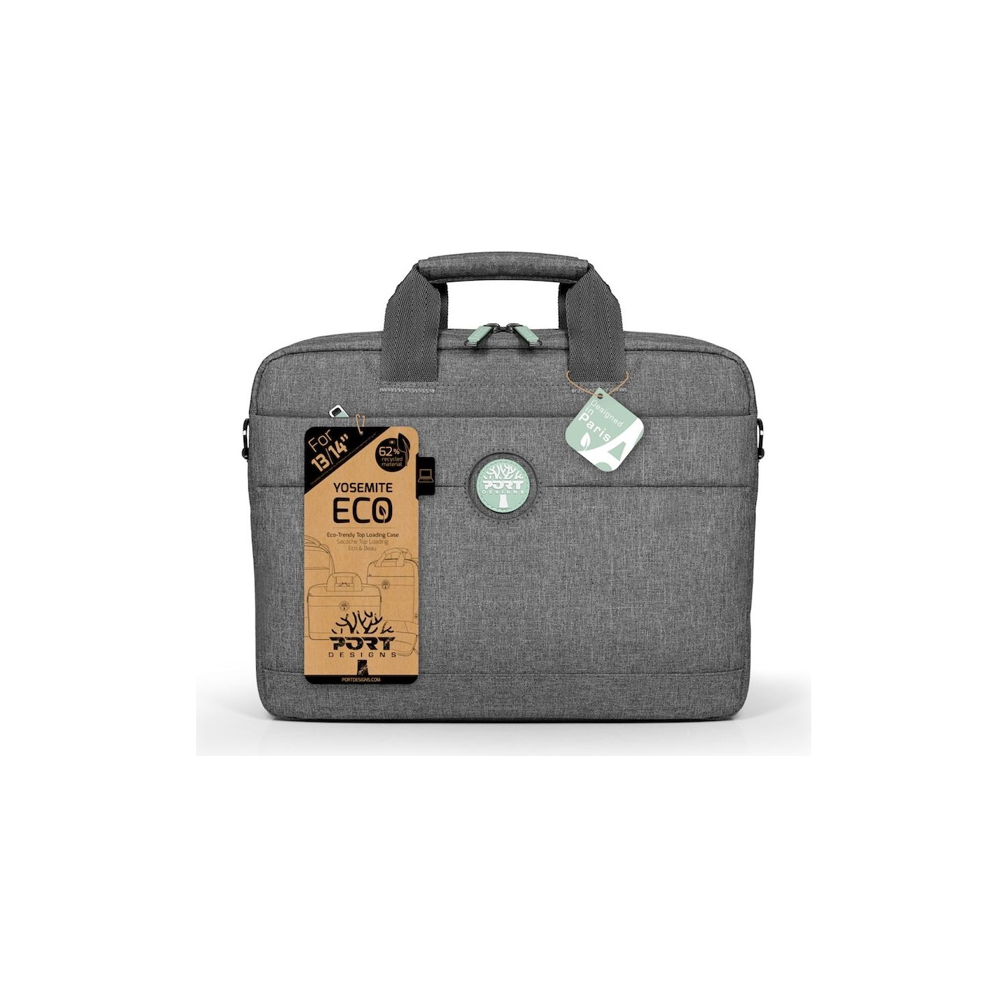 Port Designs | Yosemite Eco TL Laptop Case 13/14 | Laptop Case | Grey | Shoulder strap