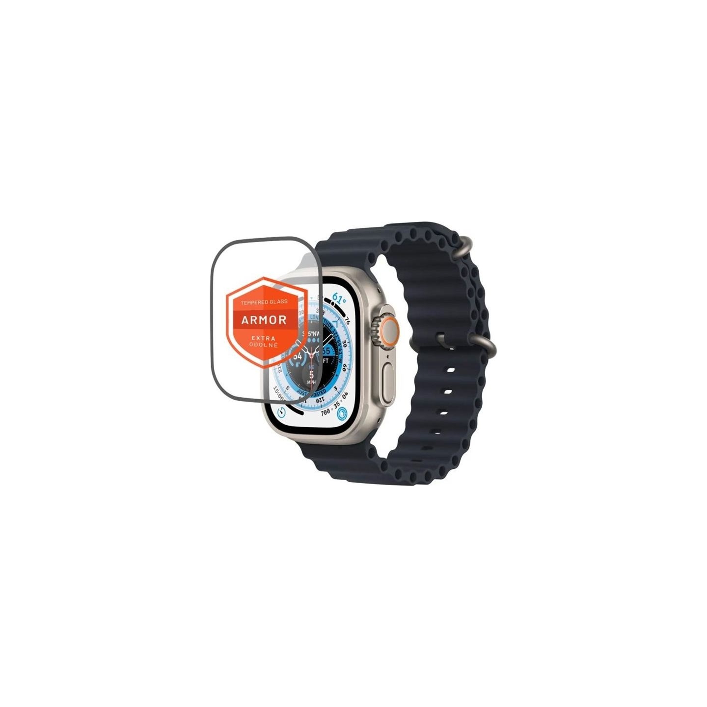 Fixed | Armor Tempered Glass for Apple Watch Ultra 49mm/Ultra 2 49mm | Black