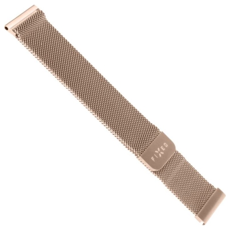 Fixed | Mesh Strap with Quick Release, 18mm, Stainless Steel Mesh Strap for Smartwatch | Gold
