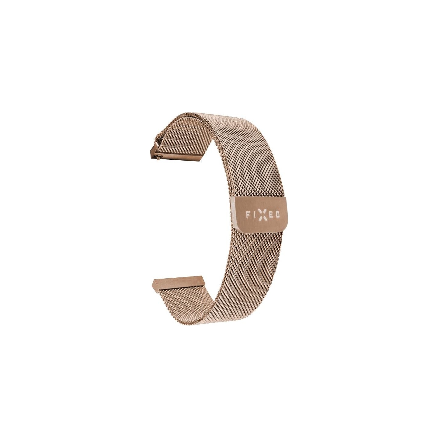 Fixed | Mesh Strap with Quick Release, 18mm, Stainless Steel Mesh Strap for Smartwatch | Gold