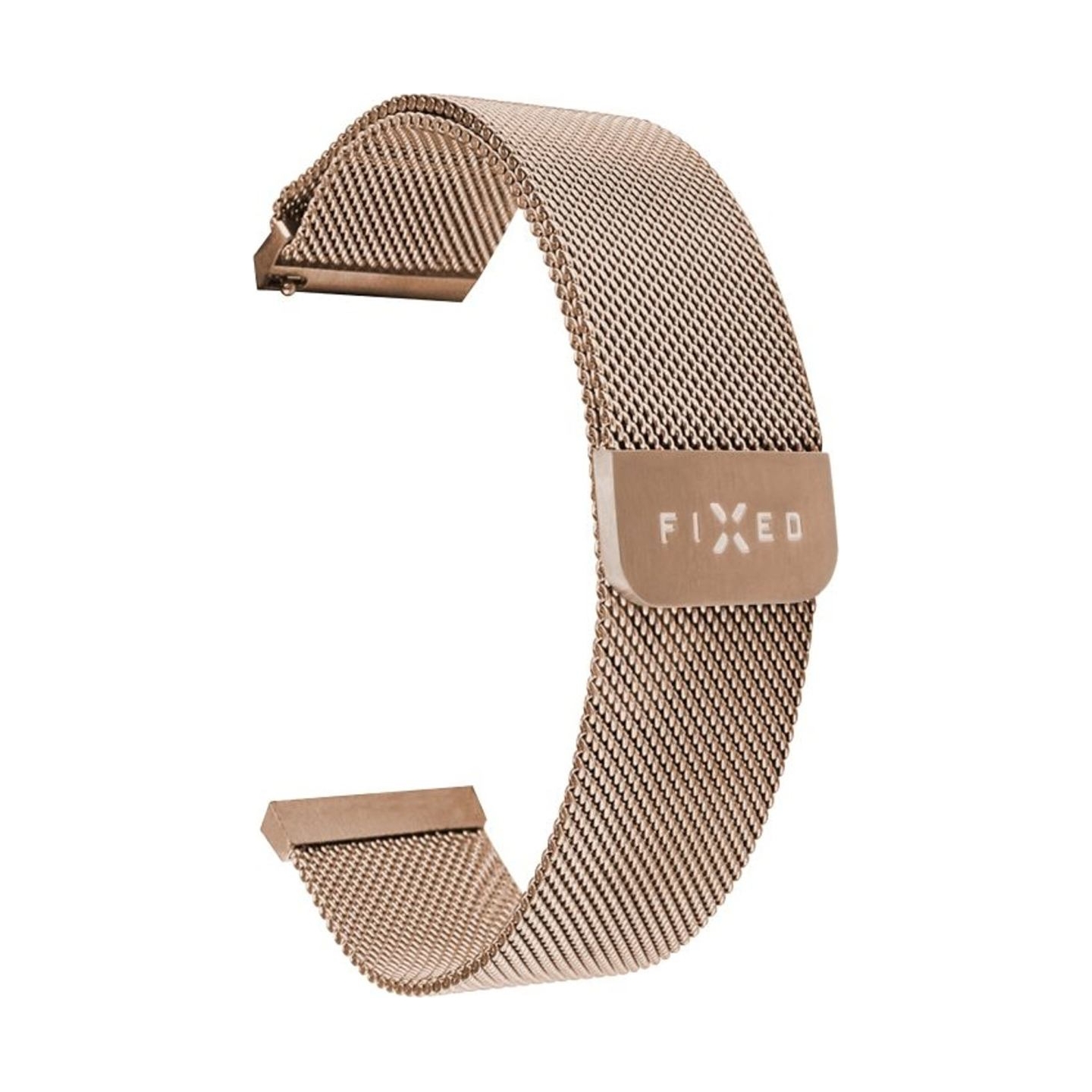 Fixed | Mesh Strap with Quick Release, 18mm, Stainless Steel Mesh Strap for Smartwatch | Gold