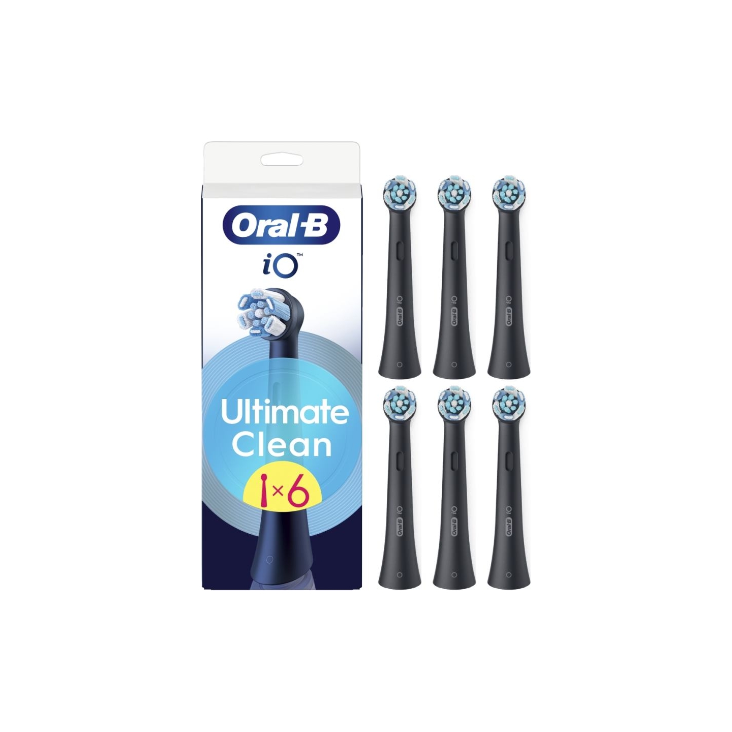 Oral-B | Replaceable toothbrush heads | iO UltimateClean | Heads | For adults | Number of brush heads included 6 | Black