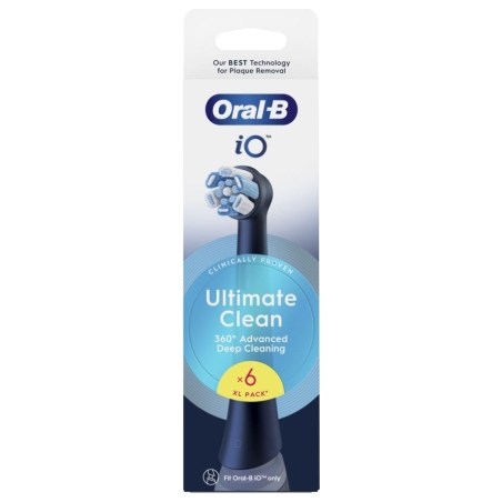 Oral-B | Replaceable toothbrush heads | iO UltimateClean | Heads | For adults | Number of brush heads included 6 | Black