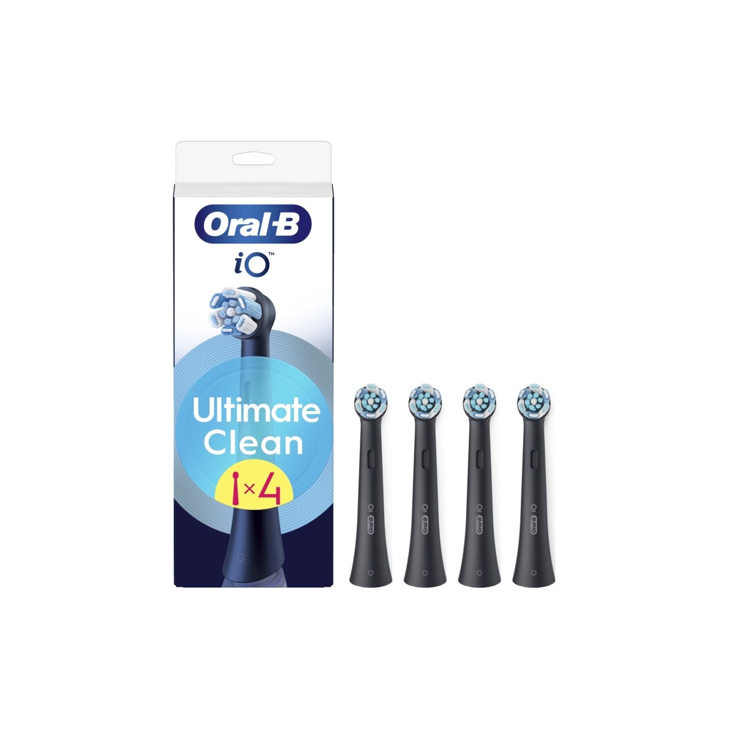 Oral-B | Replaceable toothbrush heads | iO UltimateClean | Heads | For adults | Number of brush heads included 4 | Black