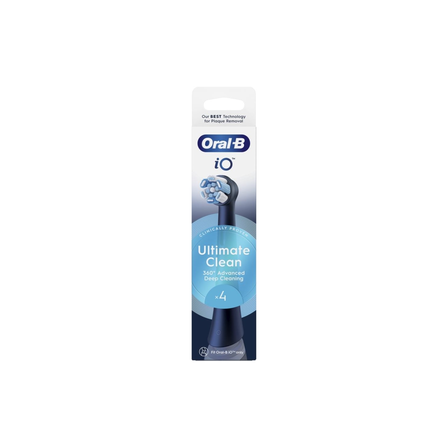 Oral-B | Replaceable toothbrush heads | iO UltimateClean | Heads | For adults | Number of brush heads included 4 | Black