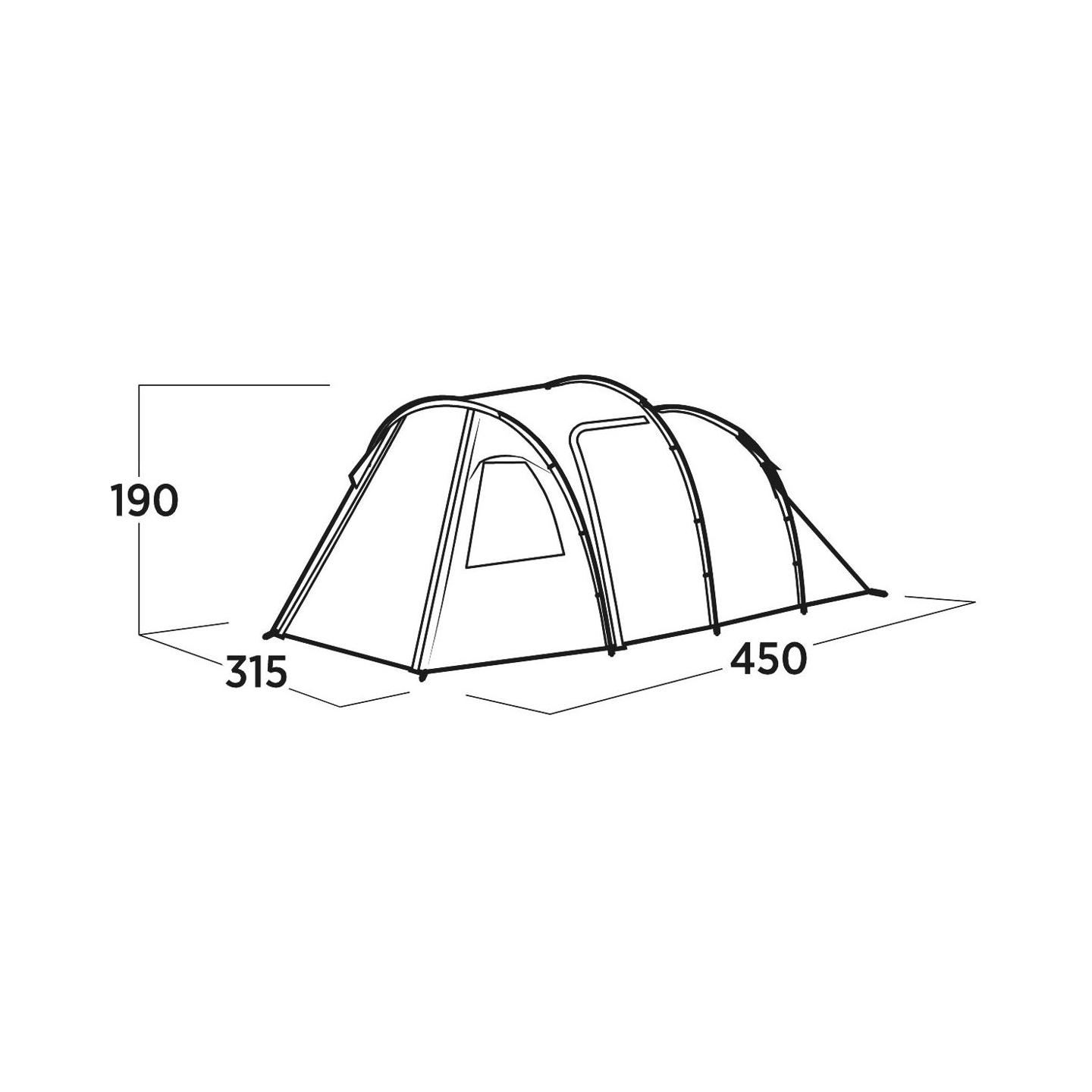 Easy Camp Family tent | Hidra 5 | 5 person(s) | Green
