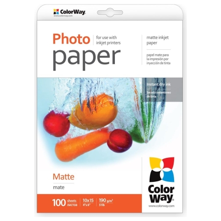 Colorway Matte Photo Paper | 190 g/m² | 10x15